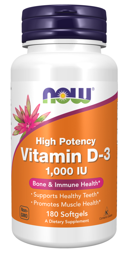 NOW Vitamin D-3 1000IU – Daily Bone & Immune Support