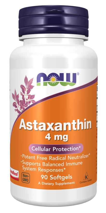 NOW Astaxanthin 4mg – Powerful Antioxidant for Skin & Eye Health