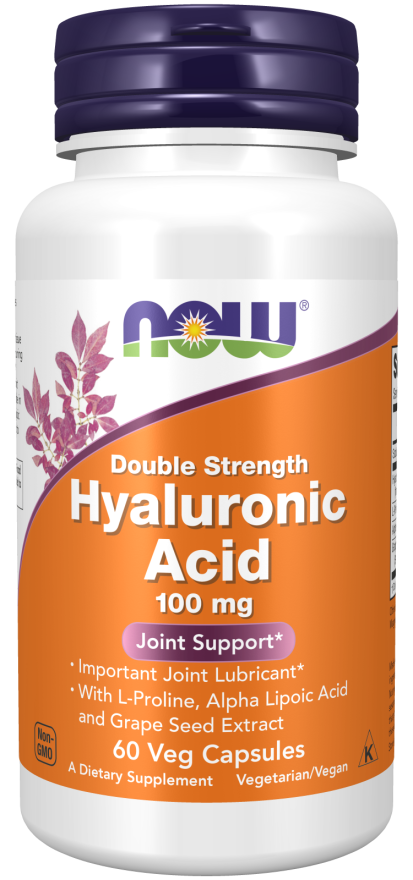 NOW Hyaluronic Acid 100mg – Skin Hydration & Joint Suppor