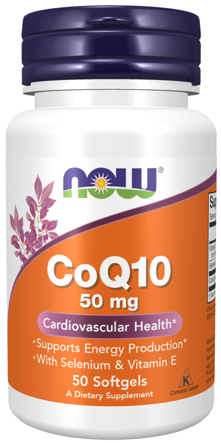 NOW CoQ10 50mg – Cellular Energy & Heart Health Support