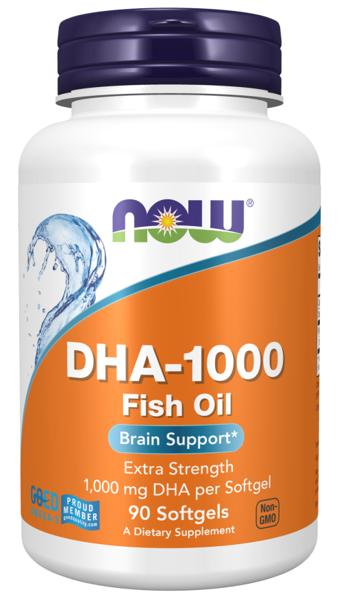 NOW DHA-1000 Fish Oil – High-Potency Omega-3 for Brain & Heart Health