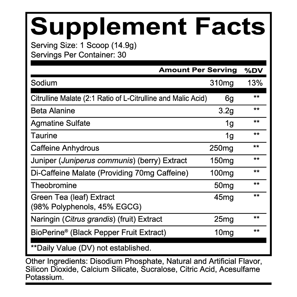 Redcon1 Total War – High-Stim, Endurance, and Pump Pre-Workout with Caffeine and Citrulline Malate