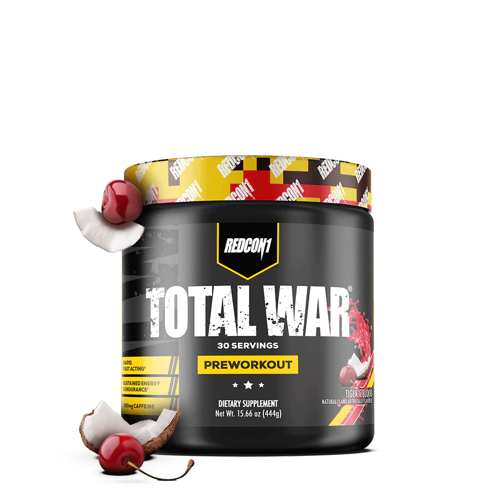 Redcon1 Total War – High-Stim, Endurance, and Pump Pre-Workout with Caffeine and Citrulline Malate