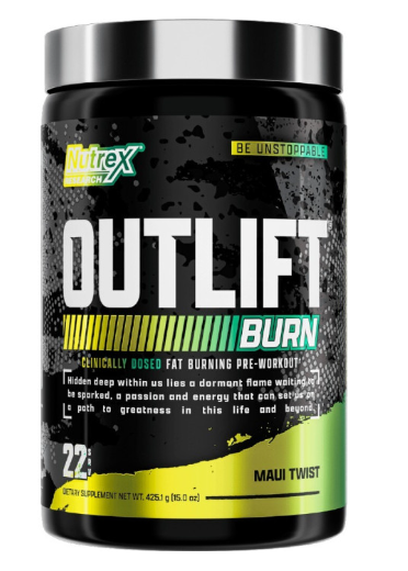 Nutrex Outlift Burn – Clinically Dosed Fat-Burning Pre-Workout with Metabolyte